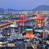 高塔山2020　1月-3　若戸大橋　　薄暮