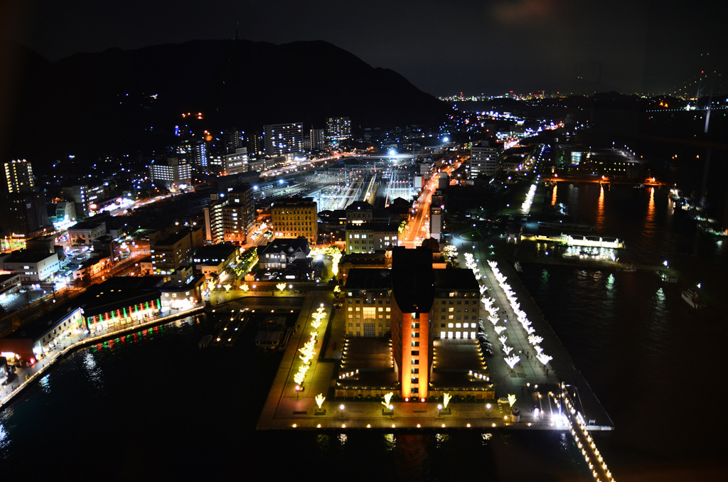 門司港ﾚﾄﾛ2018-1　夜景　ﾊｲﾏｰﾄ展望室