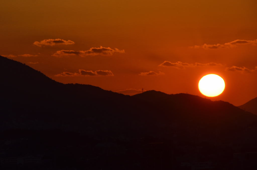 Ｋ市2022　2月-4　夕陽と雲