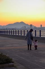 関門海峡2020　2月　母娘