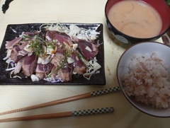 カツオのたたき定食