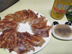 晩酌は餃子