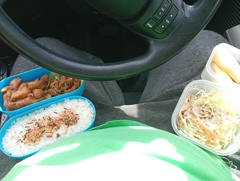 車でタンドリーチキン弁当