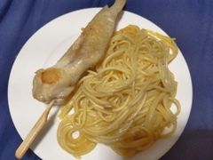 チキンとパスタ