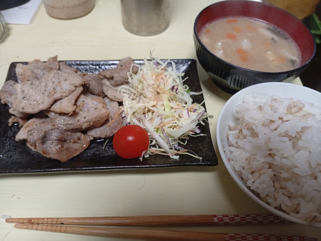 バジルポーク定食