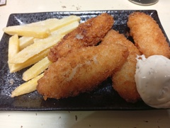 フィッシュアンドチップスで一服
