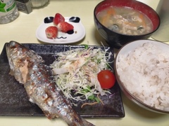 アマゴの塩焼き定食