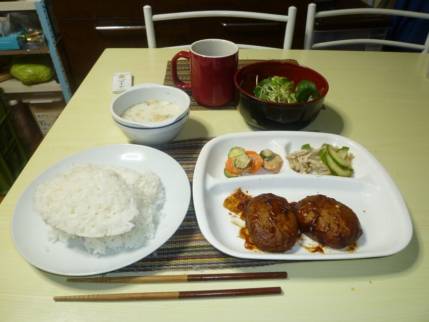 チーズインハンバーグ定食　20201202