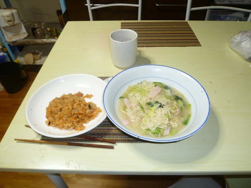 ちゃんぽんとキムチチャーハン　20201004