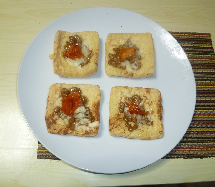 揚げと納豆ピザ　20190614