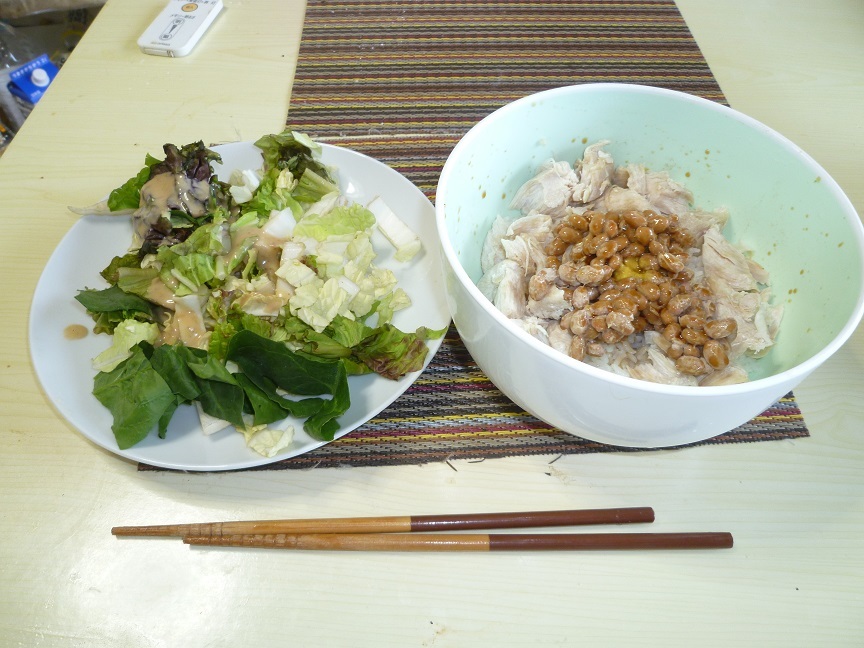 ささみ　納豆丼　20200607