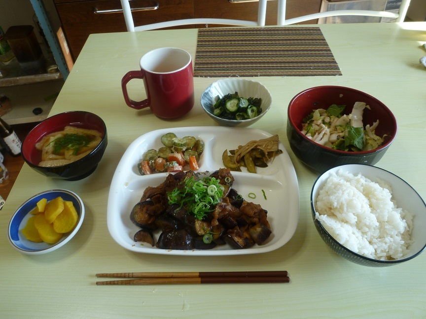 ナスと豚肉のみそ炒め　20201112
