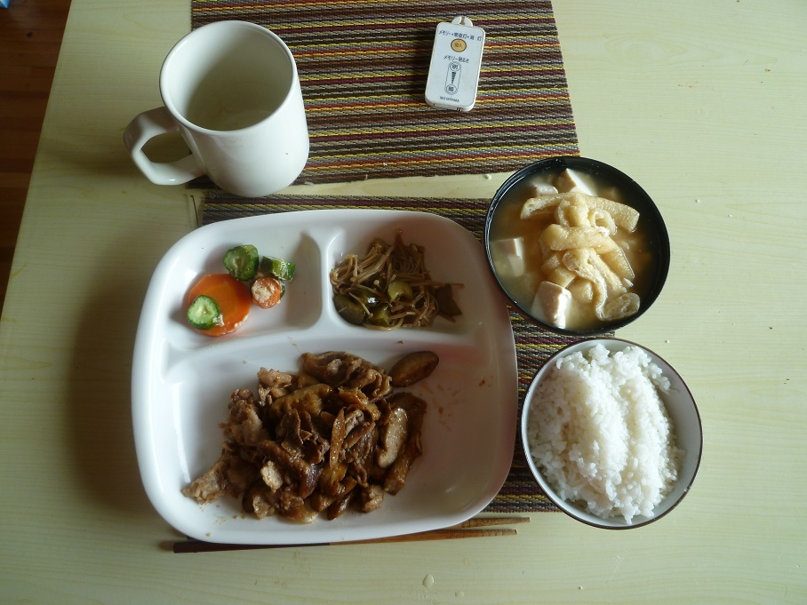 しいたけと豚肉のバター炒め　20200923