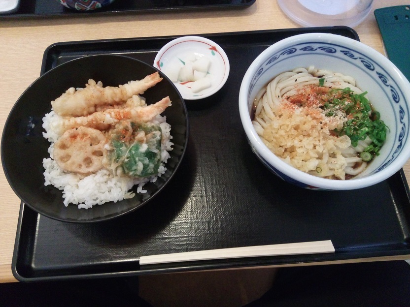 天霧　天丼　かけうどん　20201118
