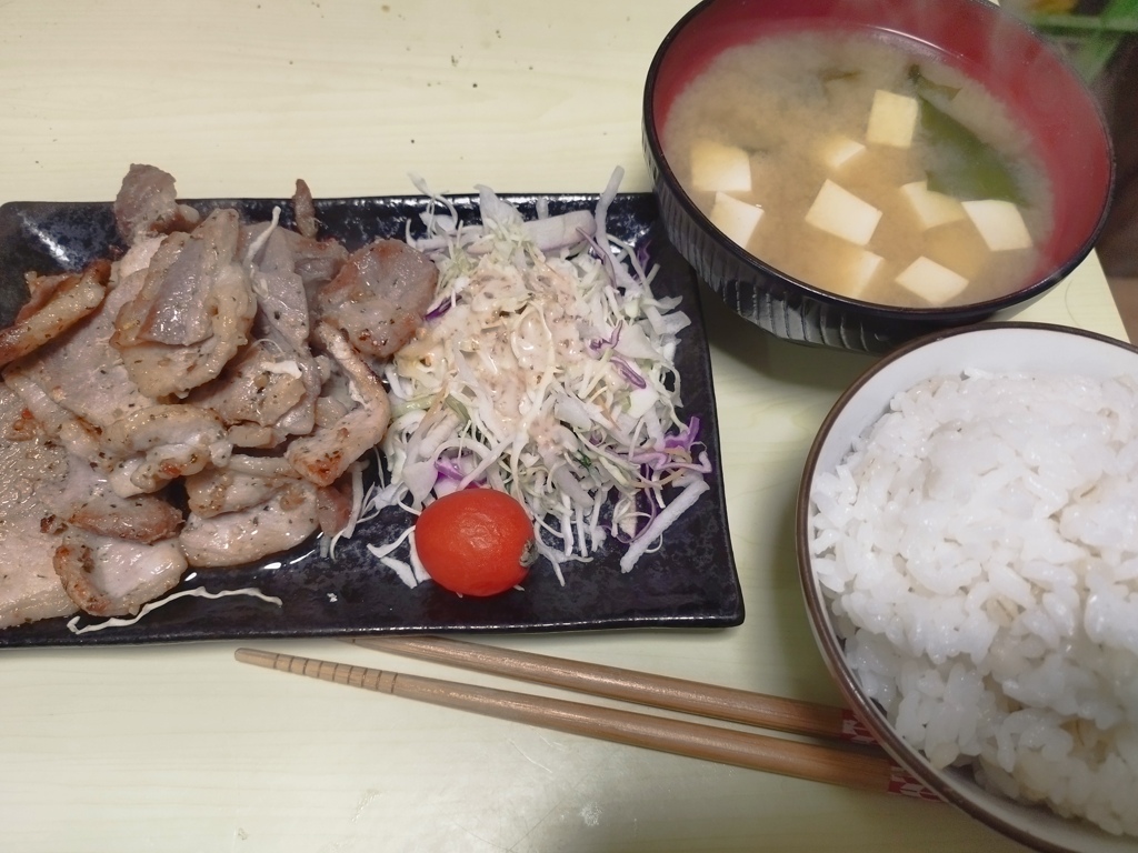 豚バジル定食