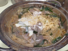 シメにチーズとラーメン