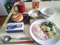 ハムエッグ定食　20210228