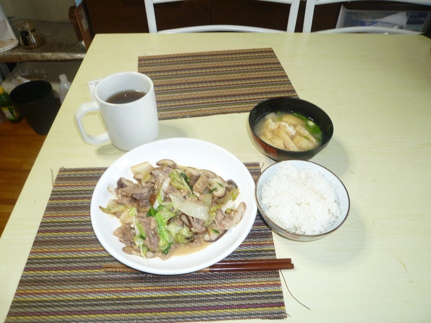 豚としいたけの炒め物　20200918