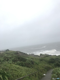 雨風が強かった犬吠岬