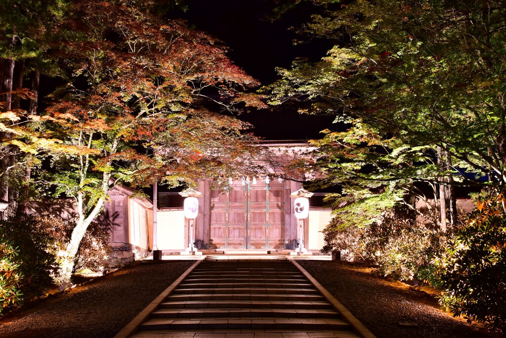 金剛峯寺 入口　紅葉はこれから