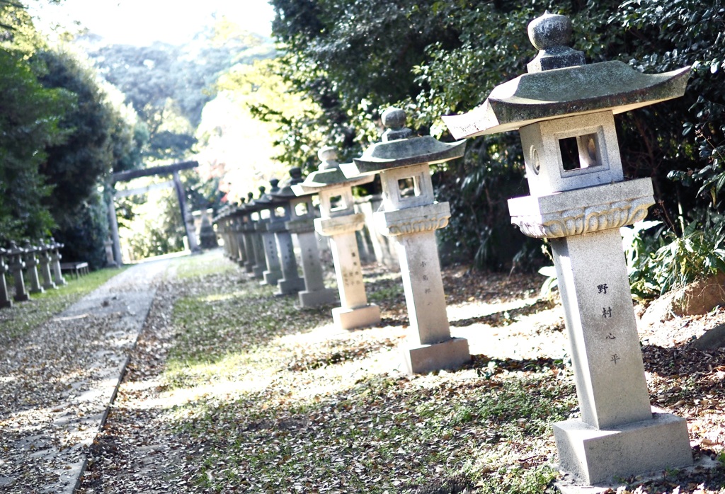 連続する灯籠
