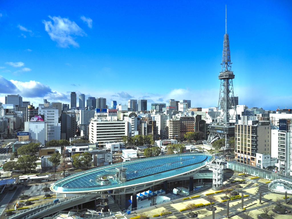 Blue sky and Sakae of Nagoya