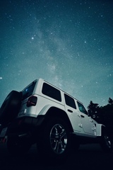 jeepと星空