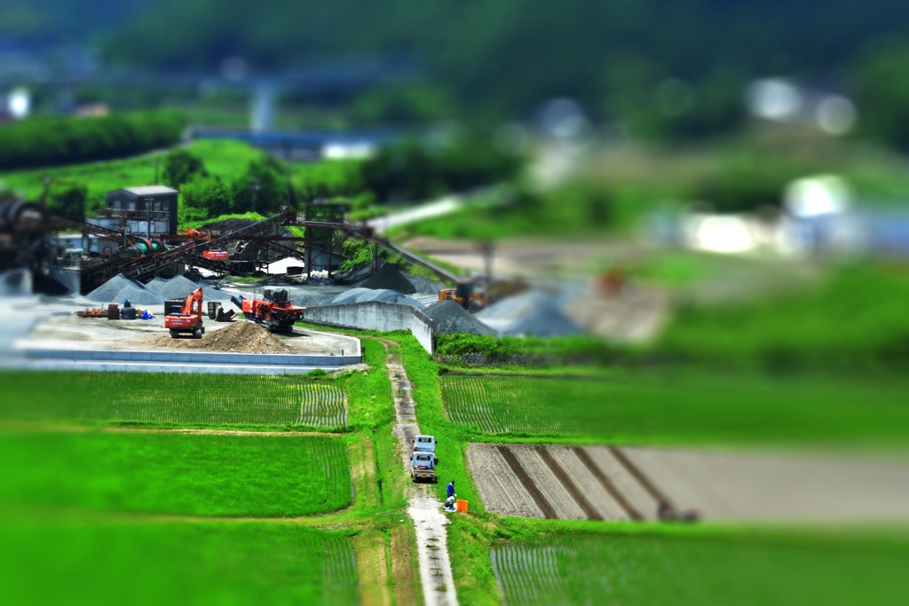 助手席からの撮影ジオラマ風