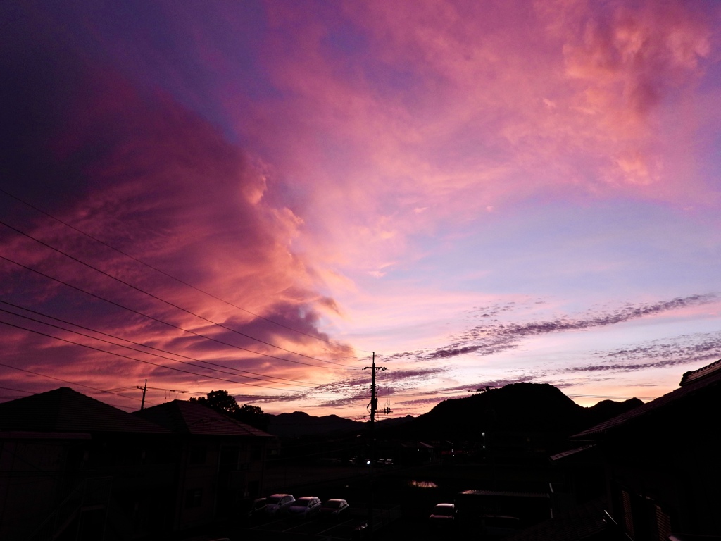 束の間の夕焼け