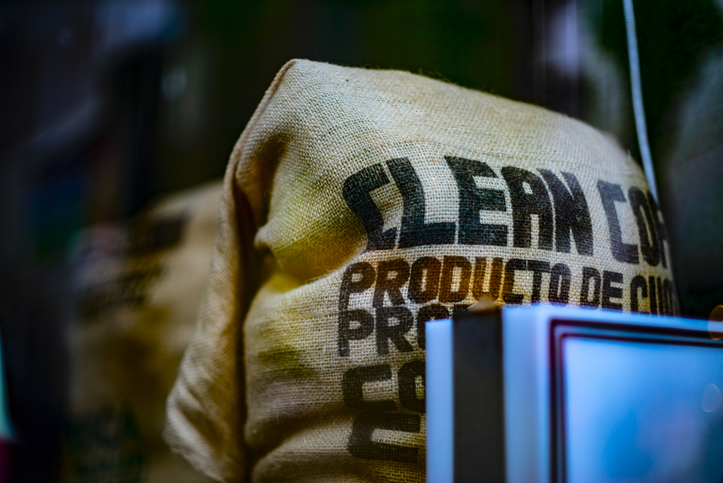 コーヒーの麻袋