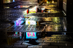 雨　夜道