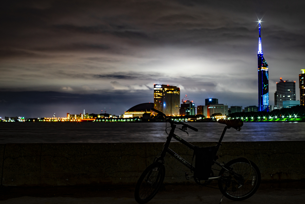 自転車　百道浜