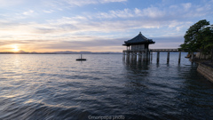 琵琶湖の日の出。