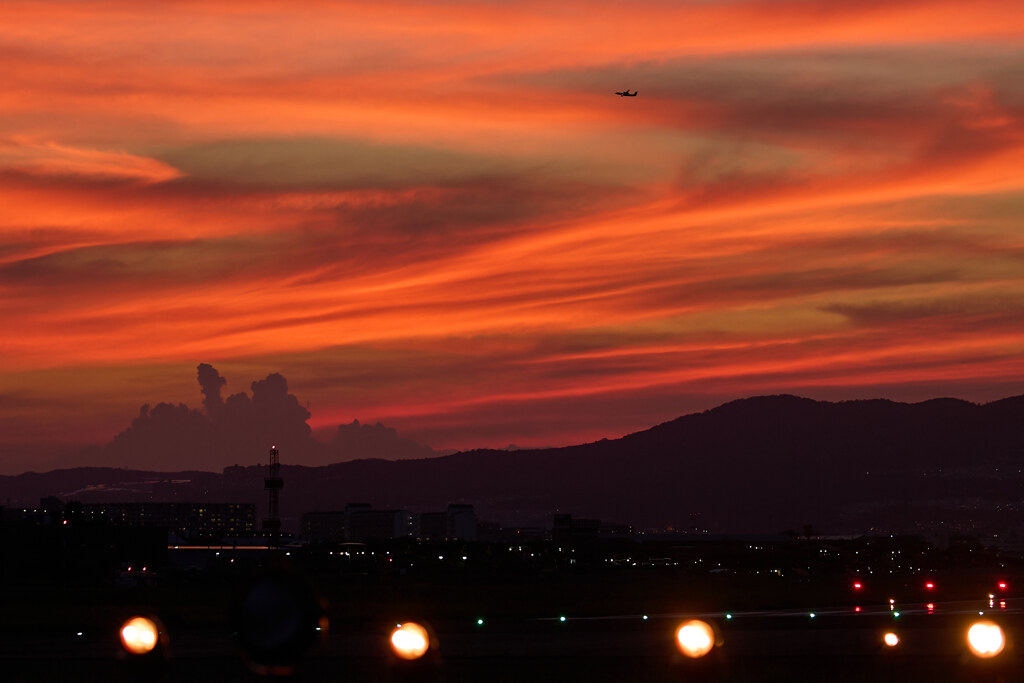 千里川の夕焼け。
