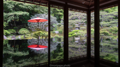 旧竹林院、和傘。