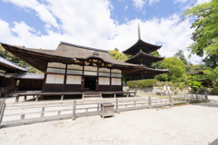 三井寺、灌頂院と三重塔。