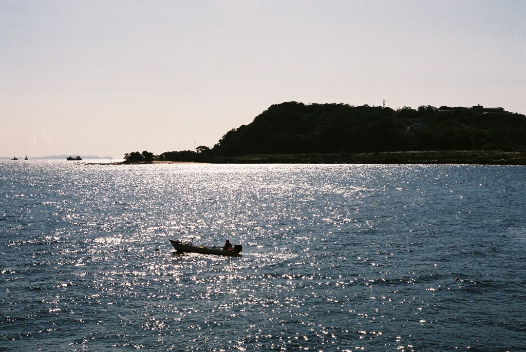 ボートで釣り