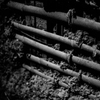 剥げ落ちた土壁を【モノクロ】