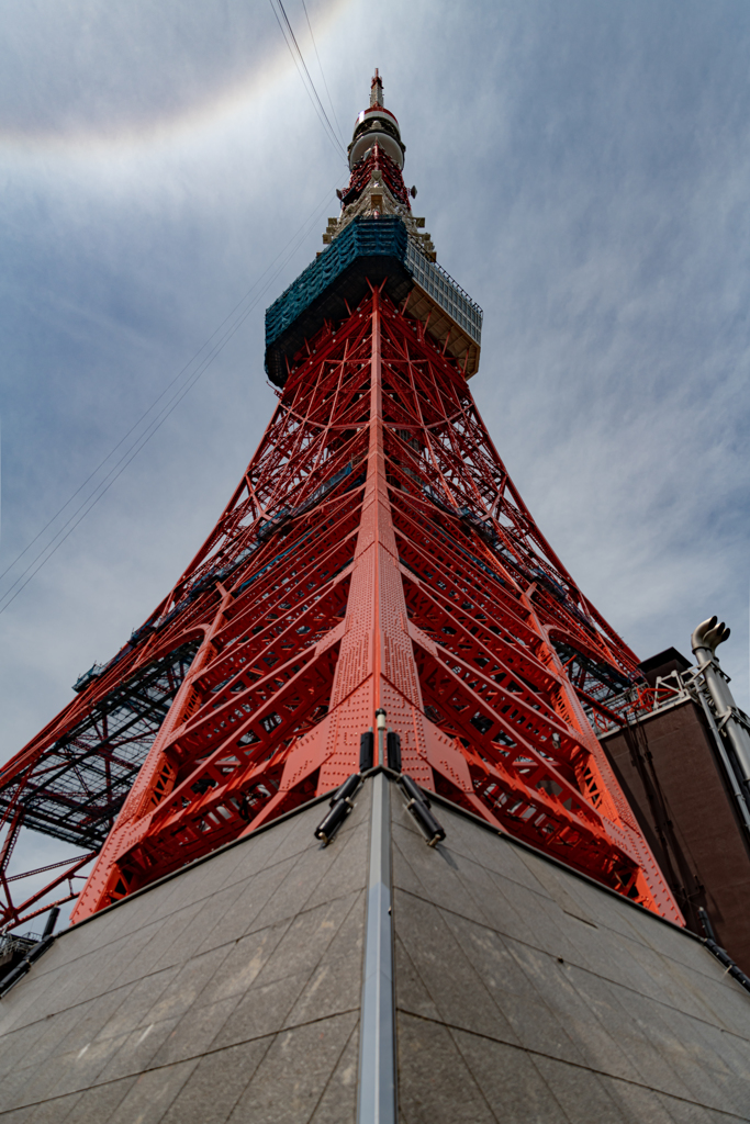 東京タワーの虹の輪(ハロ現象？) 作例１