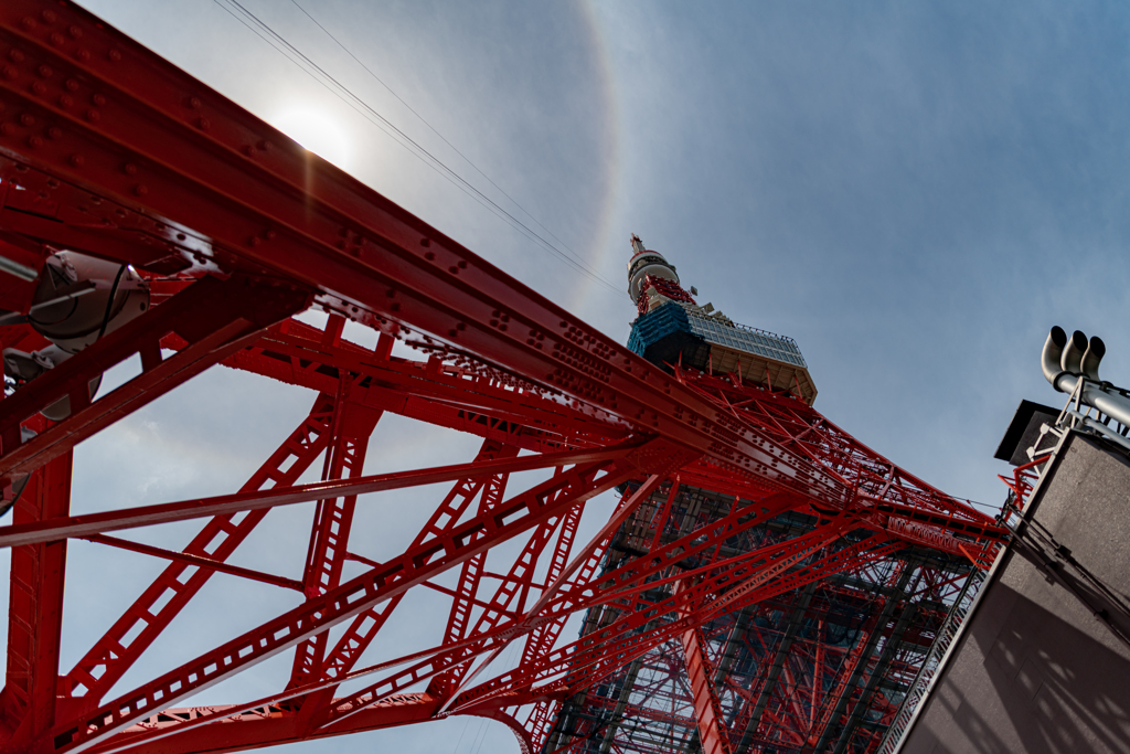 東京タワーの虹の輪(ハロ現象？) 作例２