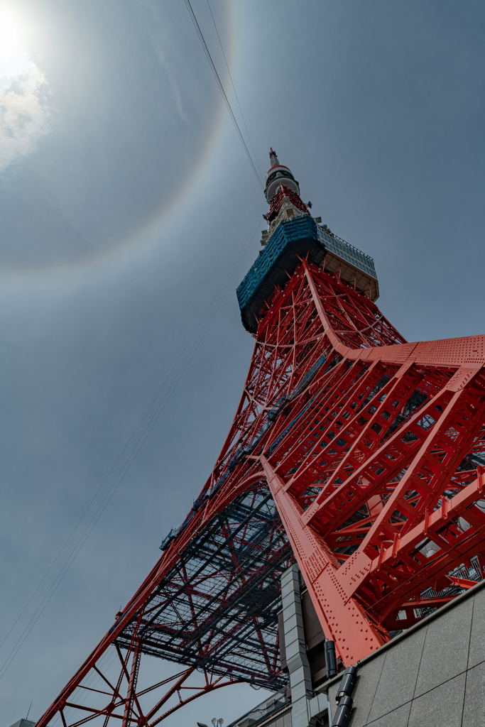 東京タワーの虹の輪(ハロ現象？) 作例５