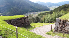 竹田城跡 (北千畳から入口方面を望む1)