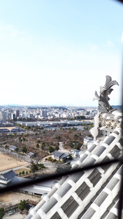 姫路城 (城内からの景色と鯱瓦)