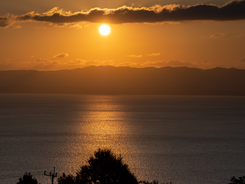 大村湾の夕陽２