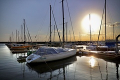 Sunset/yacht harbor