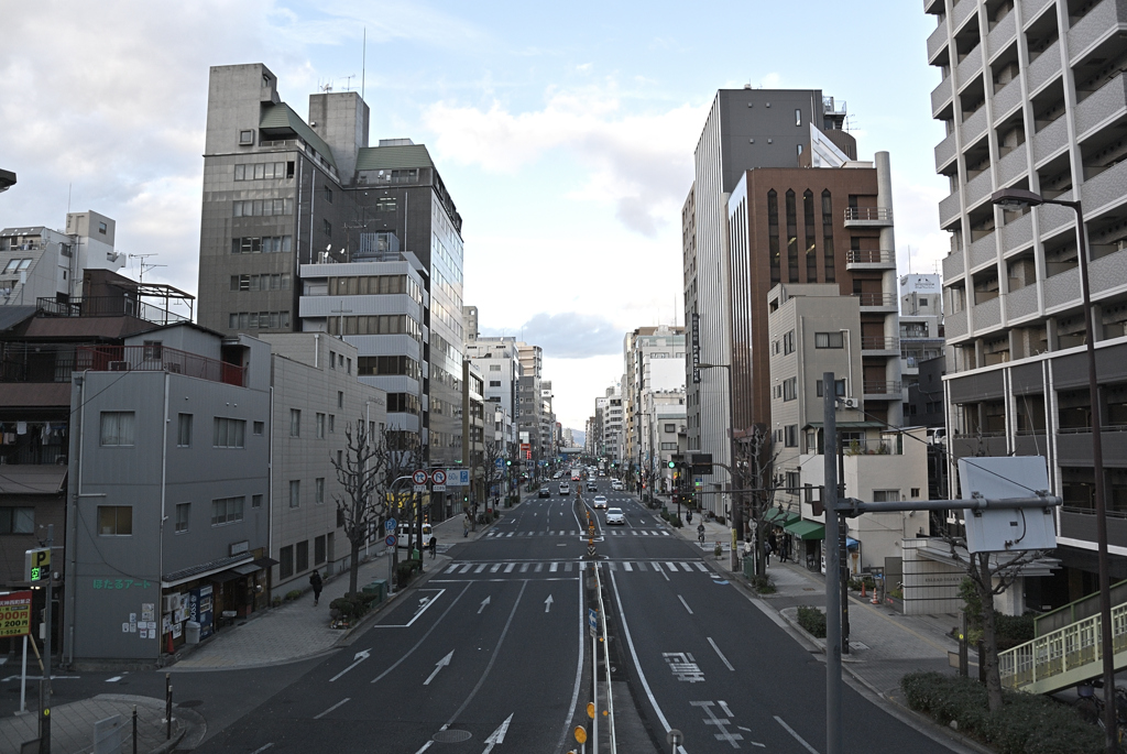大阪天神橋陸橋から
