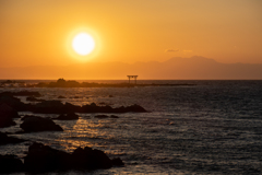 森戸海岸の夕陽