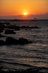 森戸海岸の夕陽