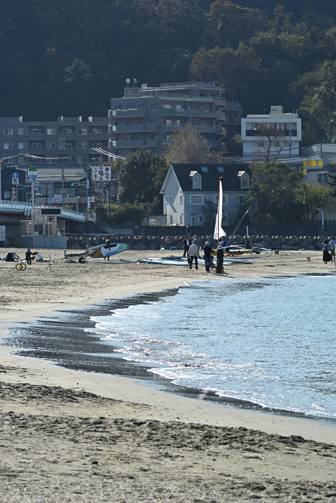 朝方の逗子海岸