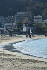 朝方の逗子海岸